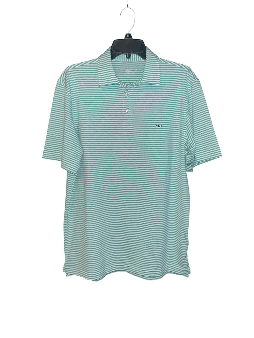 Vineyard Vines Performance Striped Polo Shirt Green White Size M